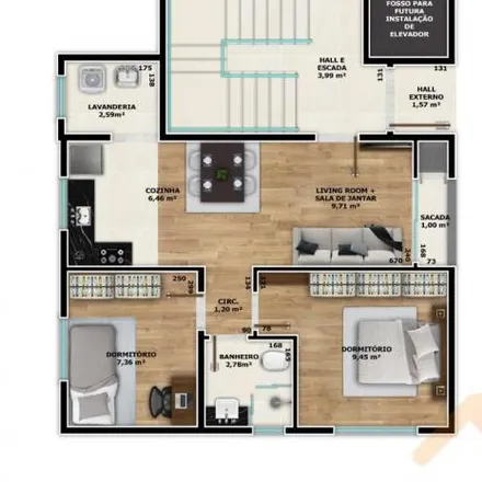 Buy this 2 bed apartment on Rua Vice-Prefeito Luiz Carlos Garcia 725 in Costa e Silva, Joinville - SC