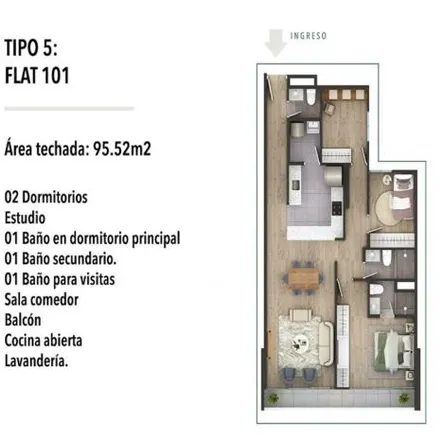 Buy this 3 bed apartment on Institución educativa inicial Pequeño Castillo in Jirón Eduardo Ordoñez 187, San Borja