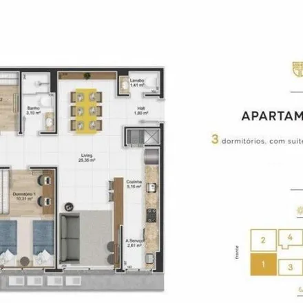 Buy this 3 bed apartment on Escola Felipe de Oliveira in Rua Felipe de Oliveira 59, Santa Cecília