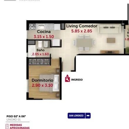 Buy this 1 bed apartment on San Lorenzo 2702 in Alberto Olmedo, Rosario
