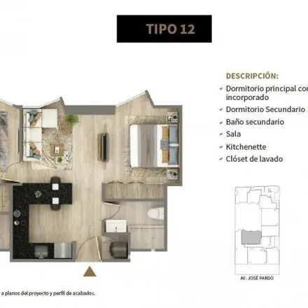 Buy this 2 bed apartment on Alameda Pardo in Miraflores, Lima Metropolitan Area 15074