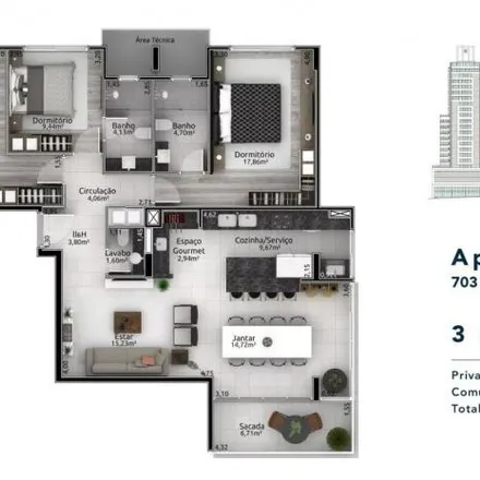 Buy this 3 bed apartment on Zagonel One in Rua Fialho de Vargas 161, Centro