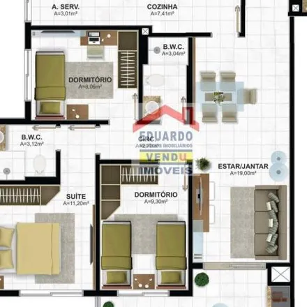 Buy this 3 bed apartment on Rua José Bento de Souza in Rio Caveiras, Biguaçu - SC