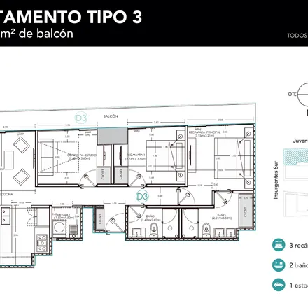 Buy this 3 bed apartment on Calle Alfonso Esparza Oteo 88 in Álvaro Obregón, 01020 Mexico City