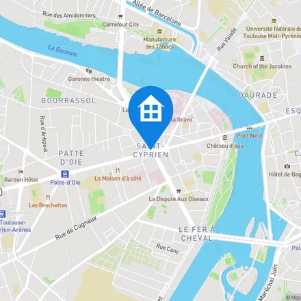 Rent this studio apartment on Saint-Cyprien - République in Place Jean Diébold, 31300 Toulouse