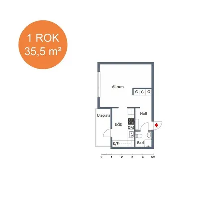 Rent this 1 bed apartment on Marklandsgatan 53 in 507 45 Borås, Sweden