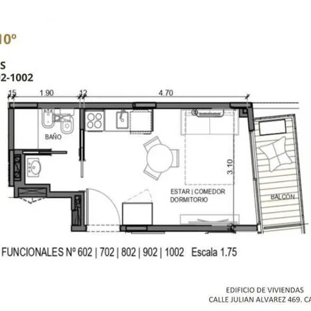 Buy this studio apartment on Julián Álvarez 465 in Villa Crespo, C1414 AJC Buenos Aires