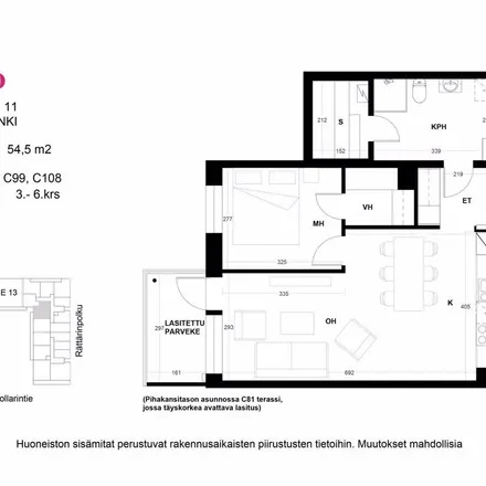 Rent this 2 bed apartment on Klaavuntie 11 in 00910 Helsinki, Finland