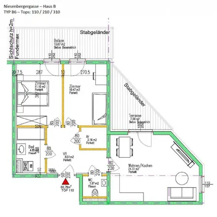 Rent this 3 bed apartment on Niesenbergergasse 43 in 8020 Graz, Austria