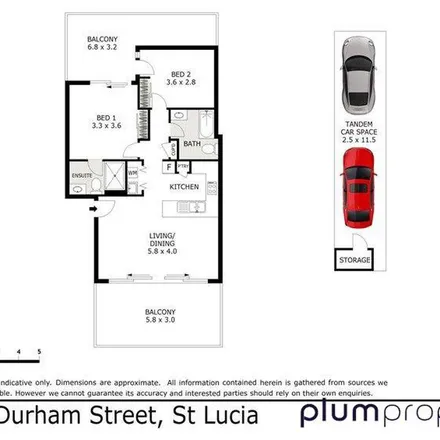 Rent this 2 bed apartment on 80 Durham Street in St Lucia QLD 4067, Australia
