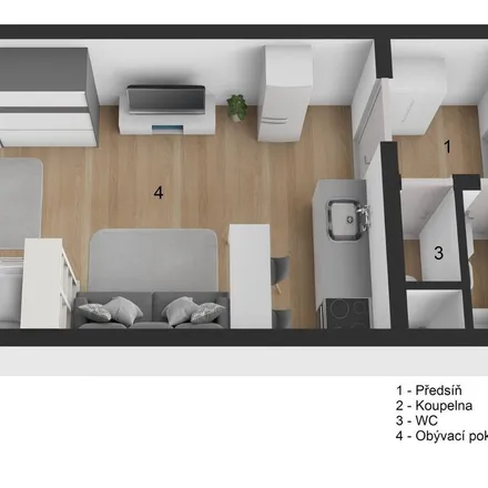 Rent this 1 bed apartment on alej Přátelství 2802/3 in 390 05 Tábor, Czechia