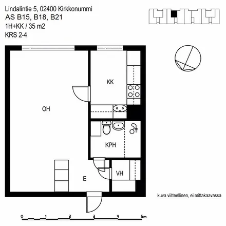 Rent this 1 bed apartment on Lindalintie 5 in 02410 Kirkkonummi, Finland
