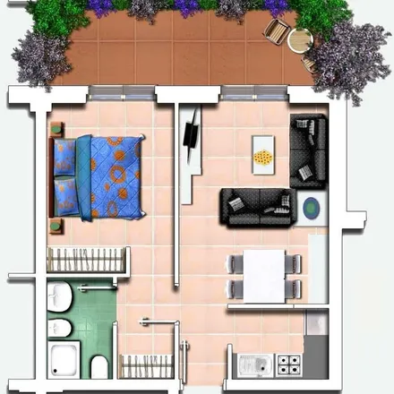 Rent this 2 bed apartment on Via Francesco Ferrucci 33 in 04100 Latina LT, Italy