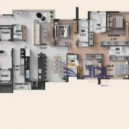 Buy this 3 bed apartment on Rua Walter Thomsen 122 in Victor Konder, Blumenau - SC