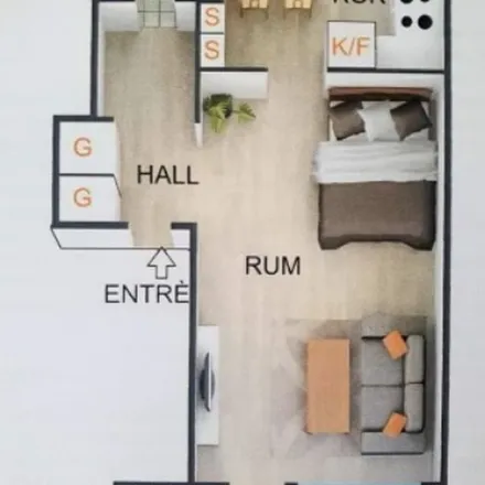Rent this 1 bed apartment on Renathvägen 10 in 121 37 Stockholm, Sweden