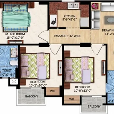 Rent this 3 bed apartment on Nawalpur Road in Varanasi, Varanasi - 221003