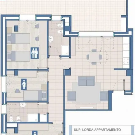 Rent this 4 bed apartment on Via Ottorino Respighi 35a in 44124 Ferrara FE, Italy