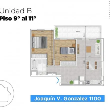Buy this 2 bed apartment on Joaquín V. González 1151 in Lisandro de la Torre, Rosario