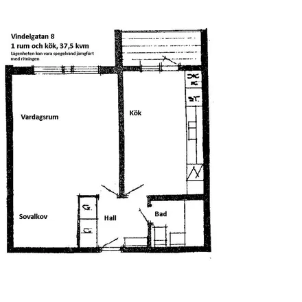 Rent this 1 bed apartment on Vindelgatan in 289 50 Hanaskog, Sweden