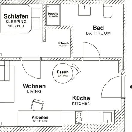 Rent this studio apartment on ipartment Berlin Airport in Am Flughafen 11, 12529 Schönefeld