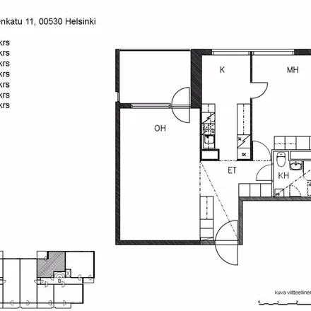Rent this 2 bed apartment on Haapaniemenkatu 11 in 00500 Helsinki, Finland