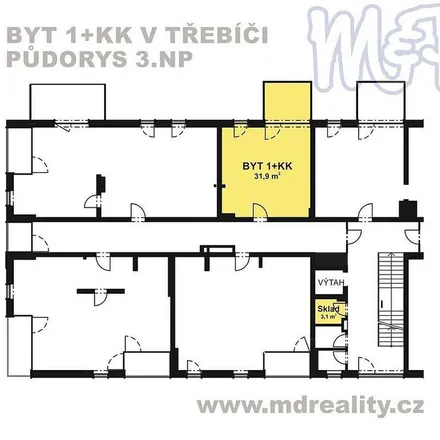 Rent this 1 bed apartment on Mrštíkova 1300/9 in 674 01 Třebíč, Czechia