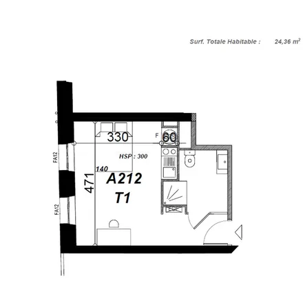 Rent this 1 bed apartment on 49B Cours de la Somme in 33800 Bordeaux, France