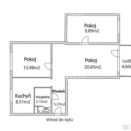Rent this 3 bed apartment on Kruhová fontána - zlatá in Karlovo nám., 674 01 Třebíč
