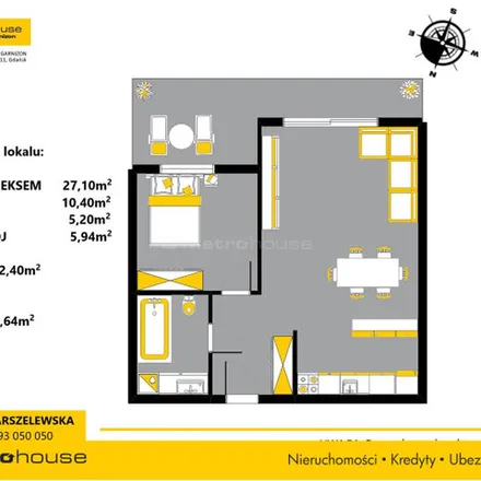 Rent this 2 bed apartment on Otwarta 34 in 80-169 Gdansk, Poland