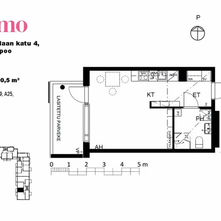 Rent this 1 bed apartment on Uuno Kailaan katu 5 in 02600 Espoo, Finland