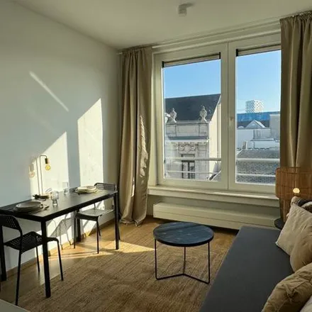 Rent this 1 bed apartment on Huidevettersstraat 38-40 in 2000 Antwerp, Belgium