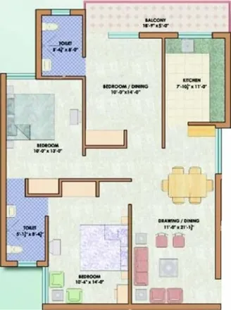 Rent this 3 bed apartment on unnamed road in Sahibzada Ajit Singh Nagar, Ghaggar - 140507