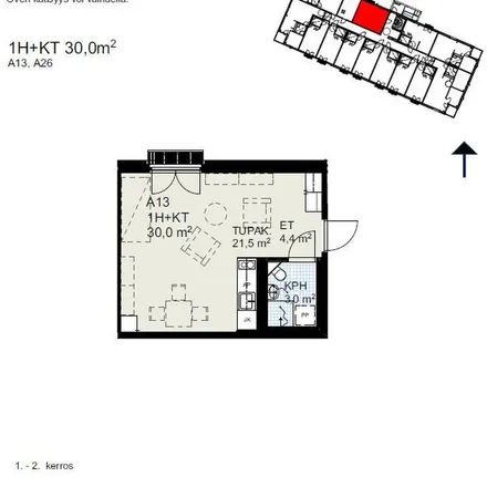 Rent this 1 bed apartment on Väinönkuja 4 in 33690 Pirkkala, Finland