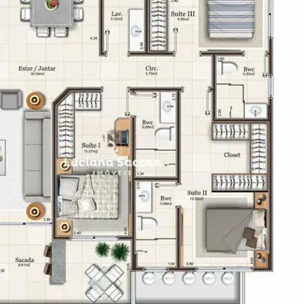 Buy this 3 bed apartment on Comercial Schwettzer in Rua Adhemar da Silva 906, Kobrasol