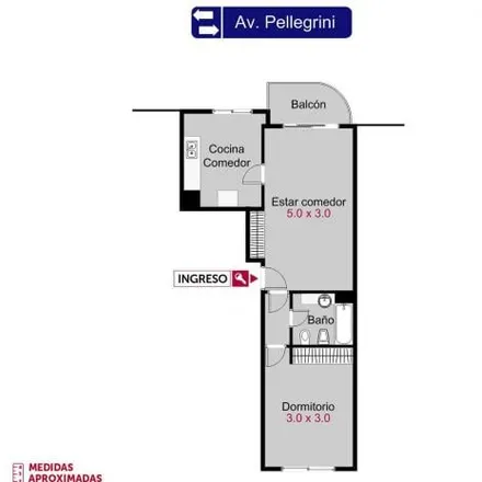 Rent this 1 bed apartment on Avenida Carlos Pellegrini 3777 in Cinco Esquinas, Rosario