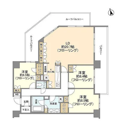 Rent this 3 bed apartment on Aoyama Takagicho in 青山渋谷橋線, Minamiaoyama 7-chome
