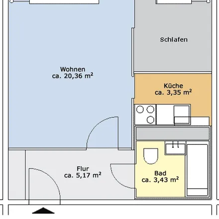 Rent this 1 bed apartment on Straße Usti nad Labem 11 in 09119 Chemnitz, Germany