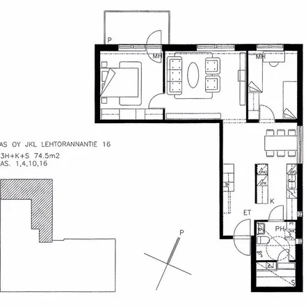 Rent this 3 bed apartment on Lehtorannantie 16 in 40520 Jyväskylä, Finland