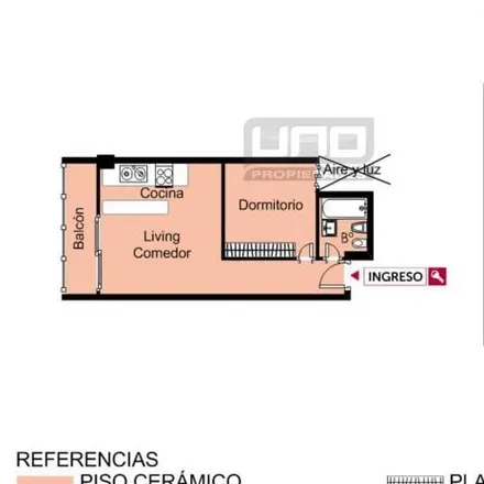 Rent this 1 bed apartment on Corrientes 2165 in Abasto, Rosario