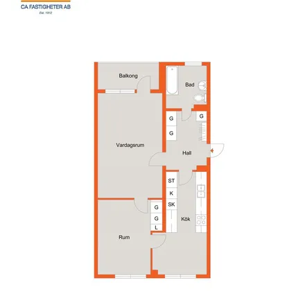 Rent this 2 bed apartment on Bokelundsvägen in 352 47 Växjö, Sweden