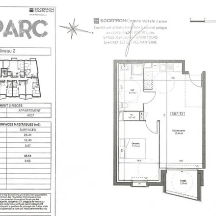 Rent this 2 bed apartment on 18 Rue Jacques Lemercier in 37300 Joué-lès-Tours, France