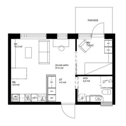 Rent this 2 bed apartment on Kyöstintie 6 in 33960 Pirkkala, Finland