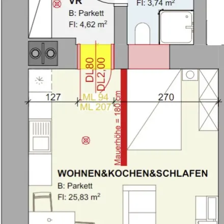 Rent this 1 bed apartment on Petersgasse 94 in 8010 Graz, Austria