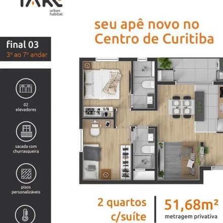 Buy this 2 bed apartment on Avenida Marechal Floriano Peixoto 1212 in Rebouças, Curitiba - PR