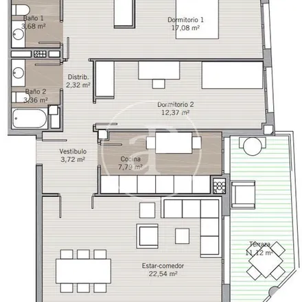 Rent this 2 bed apartment on Carrer de Marià Cuber in 30, 46011 Valencia