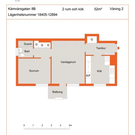 Rent this 2 bed apartment on Kämnärsgatan 8B in 392 35 Kalmar, Sweden