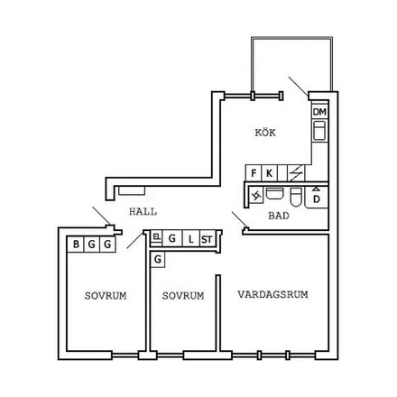 Rent this 1 bed apartment on Lasarettsgatan in 953 22 Haparanda, Sweden