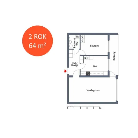 Rent this 2 bed apartment on Nästkvarnsgatan in 732 34 Arboga, Sweden