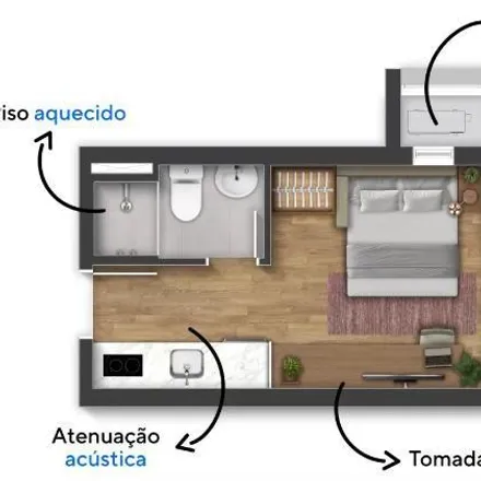 Buy this 1 bed apartment on Rua Lysímaco Ferreira da Costa 463 in Centro Cívico, Curitiba - PR