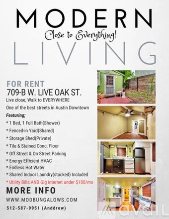 Rent this 1 bed house on 709 W Live Oak St B